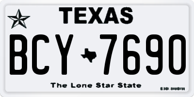 TX license plate BCY7690