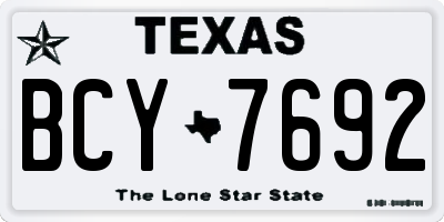 TX license plate BCY7692