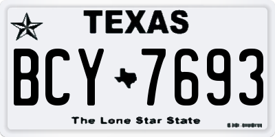 TX license plate BCY7693