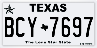 TX license plate BCY7697