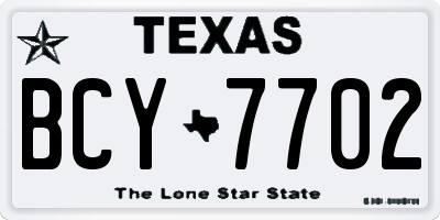 TX license plate BCY7702