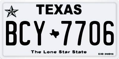 TX license plate BCY7706