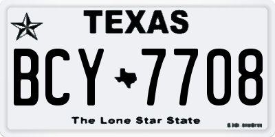 TX license plate BCY7708
