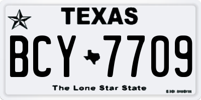 TX license plate BCY7709