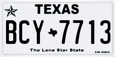 TX license plate BCY7713