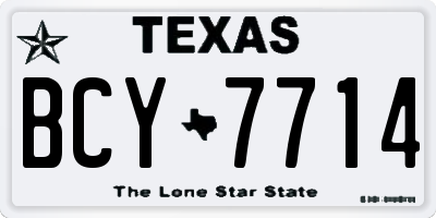 TX license plate BCY7714