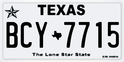 TX license plate BCY7715