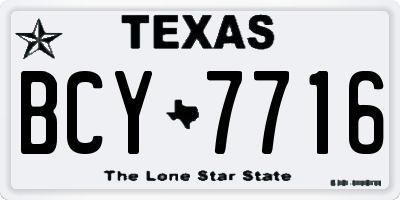 TX license plate BCY7716