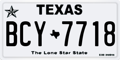 TX license plate BCY7718