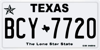 TX license plate BCY7720