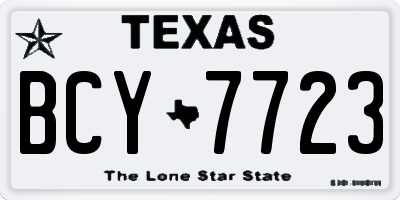 TX license plate BCY7723