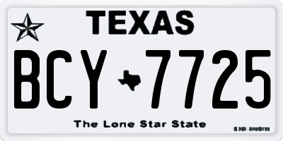 TX license plate BCY7725