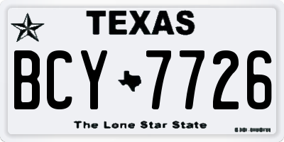 TX license plate BCY7726