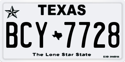 TX license plate BCY7728