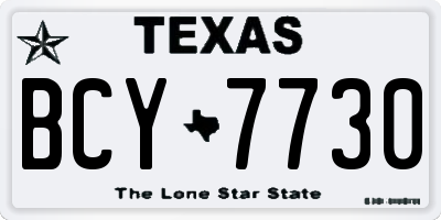 TX license plate BCY7730