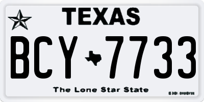 TX license plate BCY7733