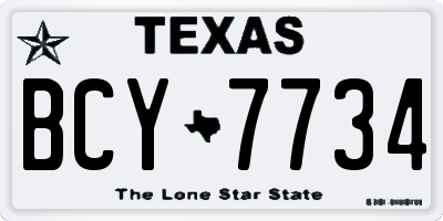 TX license plate BCY7734
