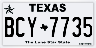 TX license plate BCY7735