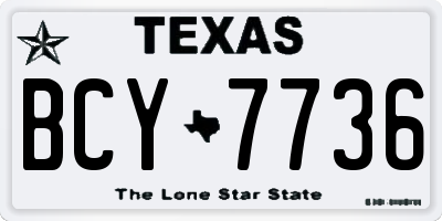 TX license plate BCY7736