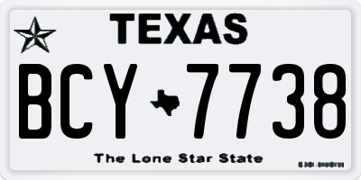 TX license plate BCY7738