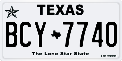 TX license plate BCY7740
