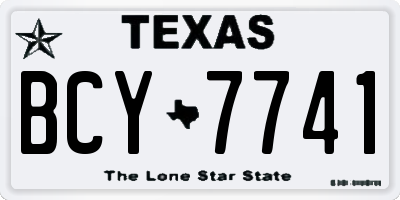 TX license plate BCY7741