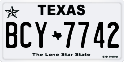 TX license plate BCY7742