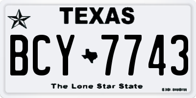 TX license plate BCY7743