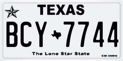 TX license plate BCY7744