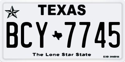 TX license plate BCY7745