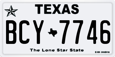 TX license plate BCY7746
