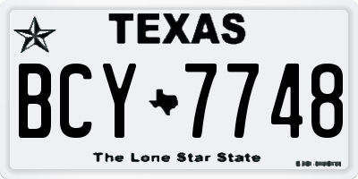TX license plate BCY7748