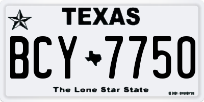 TX license plate BCY7750