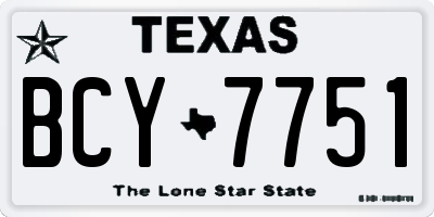 TX license plate BCY7751