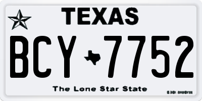TX license plate BCY7752