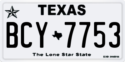 TX license plate BCY7753