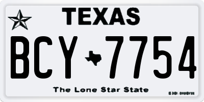 TX license plate BCY7754