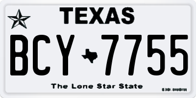 TX license plate BCY7755