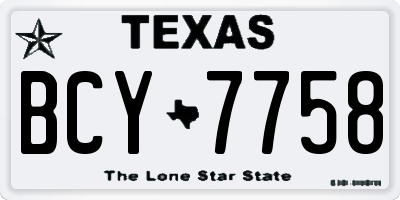 TX license plate BCY7758
