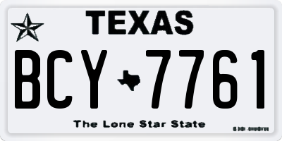 TX license plate BCY7761