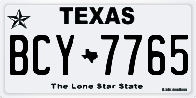TX license plate BCY7765