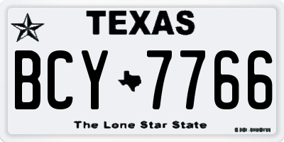 TX license plate BCY7766