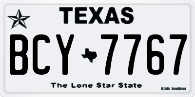 TX license plate BCY7767