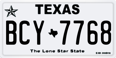 TX license plate BCY7768