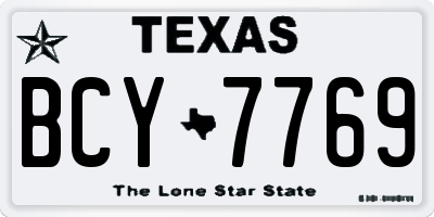 TX license plate BCY7769