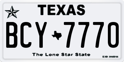 TX license plate BCY7770
