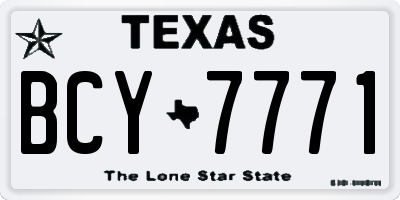 TX license plate BCY7771