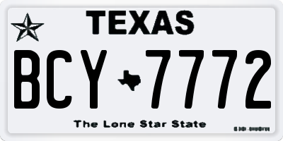 TX license plate BCY7772