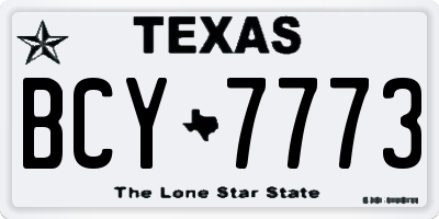 TX license plate BCY7773