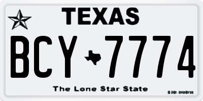 TX license plate BCY7774